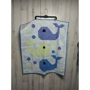 Handmade Baby Whale Quilt 32.5"x36"